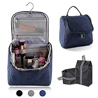 Hanging Toiletry Bag with 2 Pcs Shoe Bags, CozyCabin Waterproof Travel Cosmetic Bag, Organizer for Travel Accessories, Shower Bag for Men & Women with Mesh Pocket & Metal Hook (Navy)