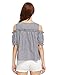 Romwe Women's Cold Shoulder Cute Blouse Short Sleeve Summer Tunic Top