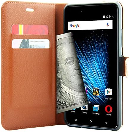 BLU VIVO XL2 case [ BLU VIVO XL2 cell phone protective cover with wallet pocket ] [ Flip Cell Phone Case With View Window For BLU VIVO XL 2] Moblie Case Cell Phone Case ([Wallet]-Brown-1)