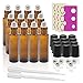 Mavogel Glass Roll-on Bottles - 10ml, 12 Pack, Amber, Extra Stainless Steel Roller Balls, Essential Oil Opener, Droppers, and Labels Included