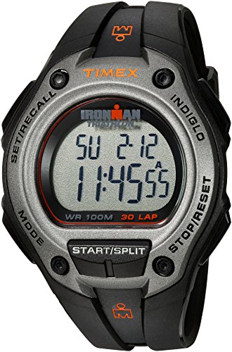 Timex Men's Ironman Classic 30-Lap Black/Silver-Tone Resin Strap Watch