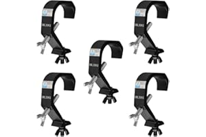 heneng 5 Pcs Truss Clamp Stage Lights Hook Fits Pipe OD 1.18"-2", Max Load 66 lb, TUV certified