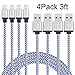 iPhone Charger , Sundix Lightning Cable 4Pack 3FT Nylon Braided Sync Cable Cord Compatible with iPhone 7/7 plus, iPhone 6/6s/6 plus/6s plus, 5c/5s/5, SE, iPad /iPod(White)