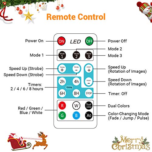 Dr. Prepare DPL-1CL02 Christmas Projector Indoor Outdoor Holiday Lights with Remote Control, IP65 Waterproof, Rotating Patterns for Xmas Home Party Garden Landscape Wall Decorations - Thumbnail 6