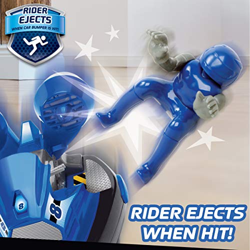 Black Series RC Head-to-Head Speed Bumper Cars 2-Player Game Set Red vs. Blue for Kids, Remote Control Multiplayer Action Arcade Vehicles with Ejectable Drivers and Real Rubber Tires, Battery Powered