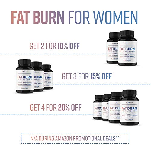 MAV Nutrition Womens Weight Loss Pills + Fat Burner for Appetite Suppressant, Non-GMO, Vegetarian Friendly Diet Pills, 60 Capsules