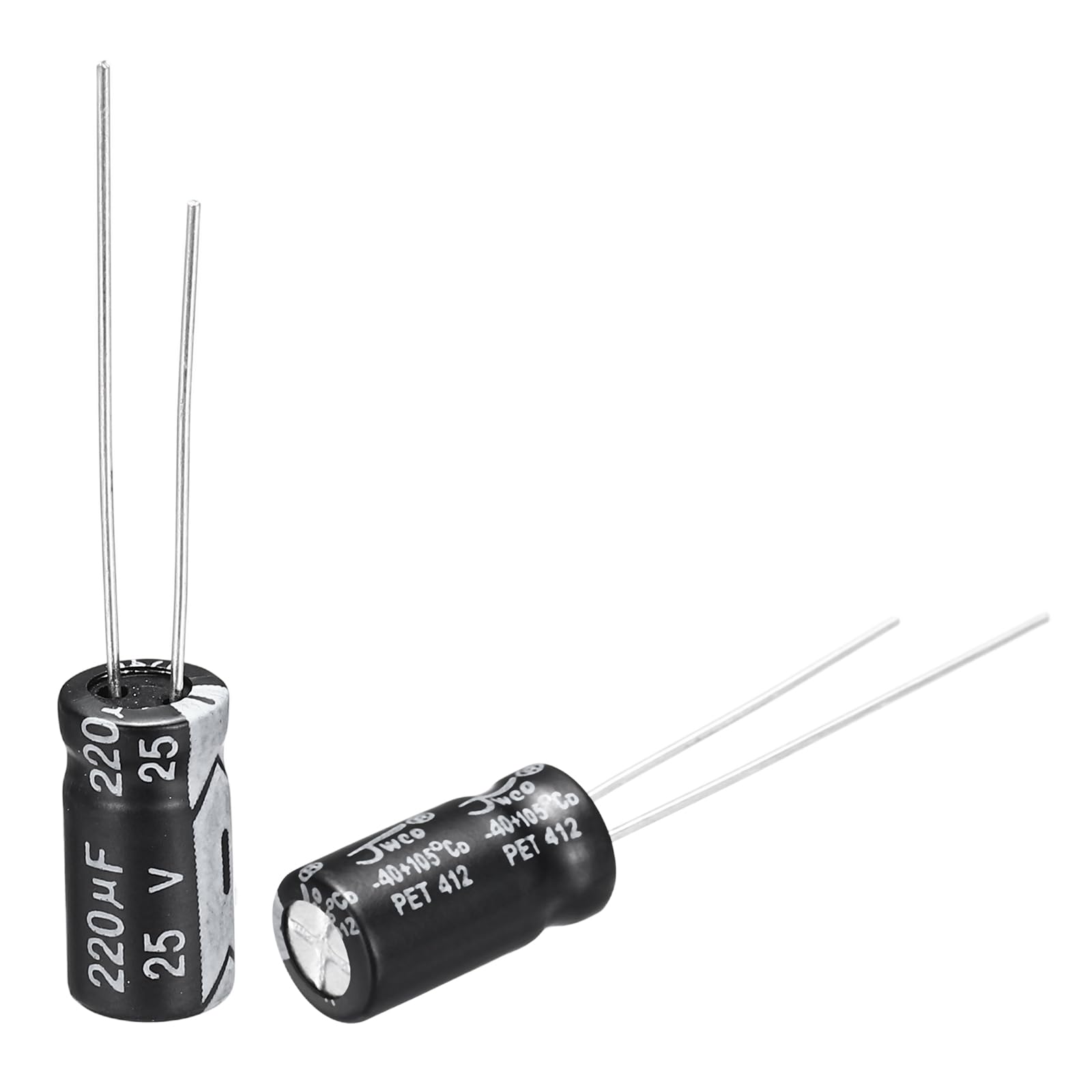 Photo 1 of uxcell 220uF 25V 6x12mm Electrolytic Capacitor, Radial Leads Aluminum Capacitors for TV, LCD Monitor, VCD, 15Pcs