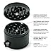 Masterdam Grinders Premium Large 2.5 Inch Herb Grinder with Pollen Catcher - 4 Piece Black Aluminum 