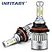 Infitary 9007/HB5 LED Headlight Bulbs Hi/Lo Beam Auto Headlamp Dual Beam Head Lights 72W 6500K 8000LM Extremely Super Bright COB Chips Conversion Kit for Car- 1 Pair- 1 Year Warranty (9007/HB5 HI/LO)