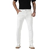 Plaid&Plain Men's Plaid Pants Skinny Dress Pants for Men Skinny Chino Pants Men