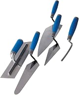 Silverline Soft-Grip Trade Trowel Set 5 Piece Carbon Steel Masonry Plaster view 2