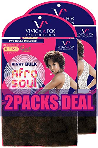 [oferta de 2 paquetes] vivica a fox 100% cabello humano remi afro soul kinky bulk 16 