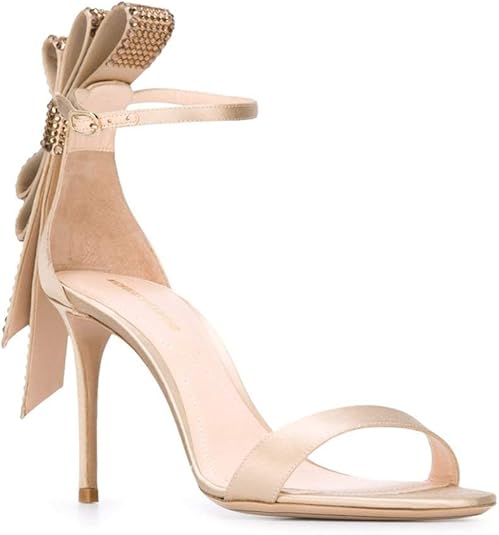 Amazon.com | Nicholas Kirkwood Faye Rhinestone Sandals 38.5 Gold | Heeled Sandals