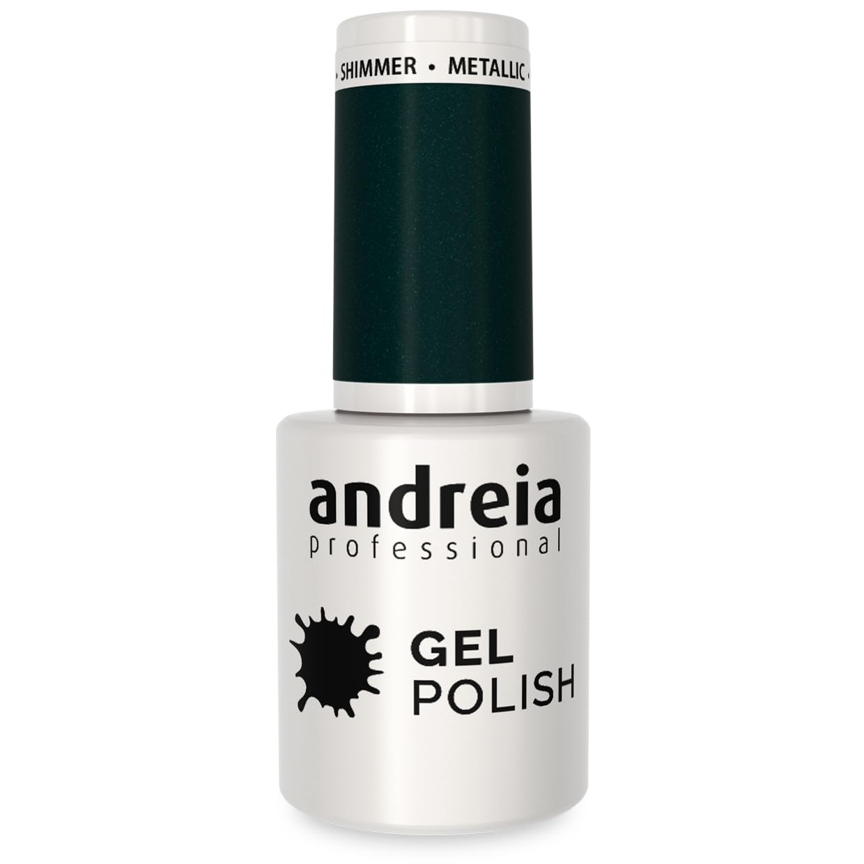 Andreia Semi-Permanent Nail Gel Polish for UV/LED Lamp - Intense Shine and 4 weeks Lasting Manicure Nail Gel Varnish - Colour 282 Dark Metallic Green - Shades of Blue 10.5 ml