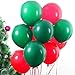GuassLee 100pcs Merry Christmas Balloons 12 Inch Red and Green Balloons Assorted Pearl Balloons for Christmas Themed Party Decorations