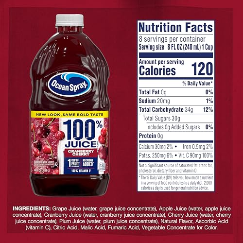 OCEAN SPRAY® 100% JUICE CRANBERRY CHERRY JUICE BLEND, 64 FL OZ BOTTLE