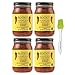 Mateo's Gourmet Salsa, Medium 16 Ounce (Pack of 4) Bundle with PrimeTime Direct Silicone Basting Brush in a PTD Sealed Bag
