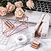 TOODOO Set of Stapler and Tape Dispenser, 4 Pieces Acrylic Rose Gold Modern Desk Accessories Kit Tape and Stapler, Gift for Friends and Families