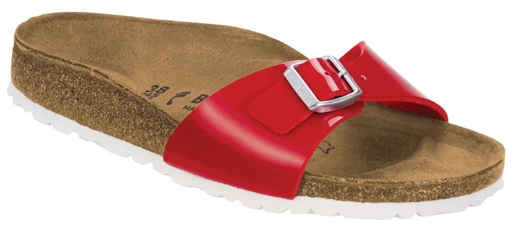 red patent birkenstock sandals