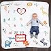 Baby Monthly Milestone Blanket - 47x47, Boy Girl, Unisex, Soft Photography Blanket, Bonus Accessories, Photo Frame, Leaf Wreath and Border for Baby Pictures, Thick Fleece, Newborn Baby Shower Gifts