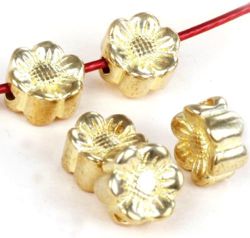 GEM-Inside GSP0165 10pcs Yellow Gold Plated Buddhist Tibetan Amulet Jewelry Making Spacer Beads Charms Pendants 8mm