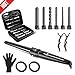 Wand Curling Iron, [Updated]6-in-1 Hair Curling Wand Set Temperature Control SKM Loose Curls Maker Tourmaline Ceramic Barrels for All Types of Hair with Glove and Box