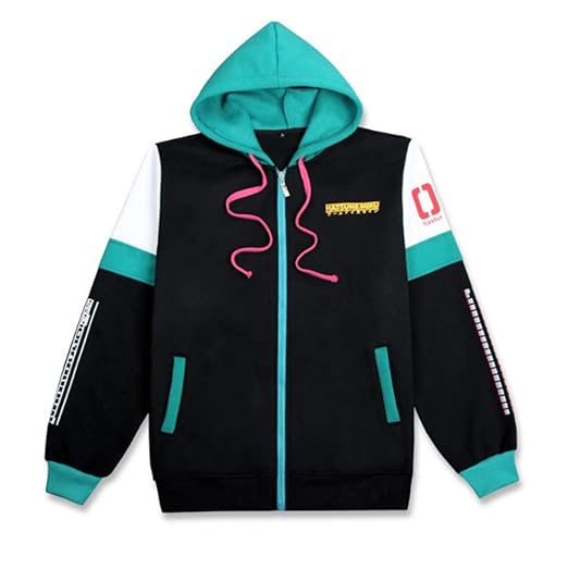 Cosstars Hatsune Miku Anime Kapuzenpullover Sweatshirt Cosplay Kostüm Hoodie Jacke Top Mantel