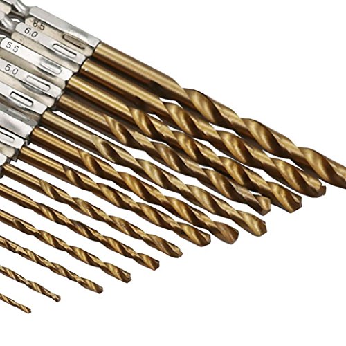 image for Tsmile 13Pcs Drill Bit Set High Speed Steel Quick Change Hex Shank Twi