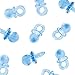Mini Acrylic Baby Pacifiers for Baby Shower Decorations, Table Scatter, Party Favors, Games & Activities - 144 Pieces by Super Z Outlet (Blue) primary