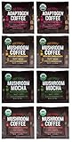 Four Sigmatic Mushroom Coffee Sampler Pack - Mocha with Chaga, Cordyceps and Chaga, Lion's Mane and Chaga, Adaptogen Coffee with Tulsi and Astragalus (8 Pack) - Organic, Vegan, Paleo