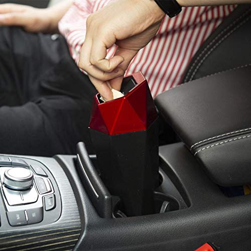 OUDEW Car Trash Can with Lid, New Car Dustbin Diamond Design, Leakproof