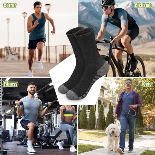 10 Pares Calcetines para Hombre - Calcetines Deportivos Hombre Transpirables y Duradero, Calcetas Absorbe Sudor y Antiolor, Calcetas para Correr, Gym, Ciclismo
