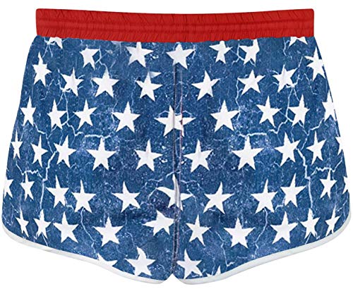 For G and PL Women's American Flag 4th July Casual Tankini Swim Board Shorts Briefs Bottom Patriotic L