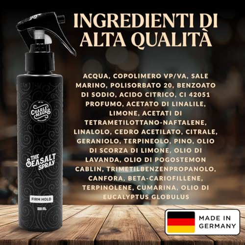 Charlemagne Sea Salt Spray - Hair Thickener - Pre-Styling Product - Salt Water Hair Spray - More Texture, More Volume - 200ml