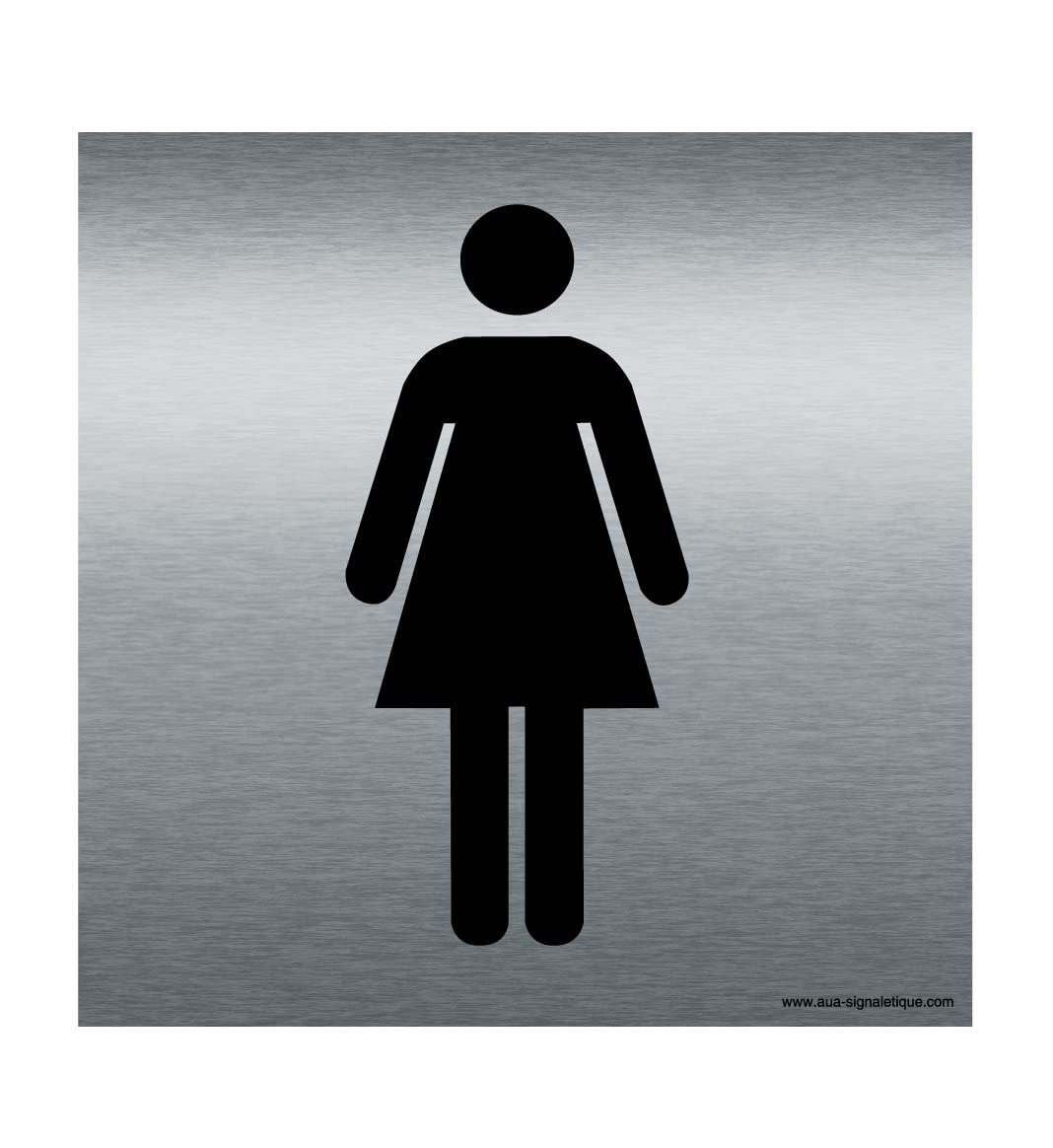 AUA SIGNALETIQUE - Plaque Alu Brossé Toilettes Femmes - 130x130 mm