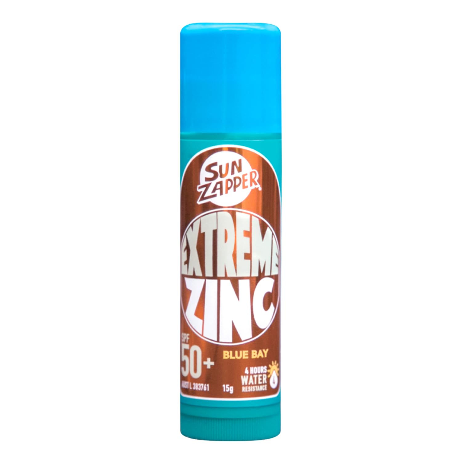 Sun Zapper Zinc Stick - Blue Colour Sunblock Stick SPF50+ Zinc Oxide Face Mineral Sun Cream Made in Australia
