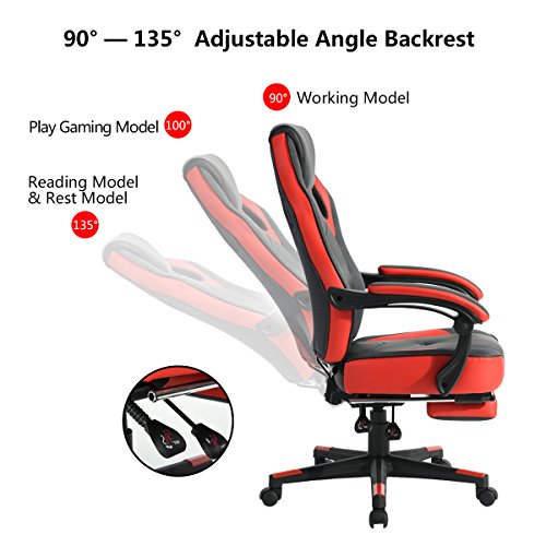 image for Coavas Computer Gaming Chair High-Back Racing Chair with Footrest and 