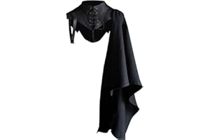 HEODOLS Renaissance Costume Men Medieval Shoulder Half Cape Cloak Women Cosplay Viking Knight Armor