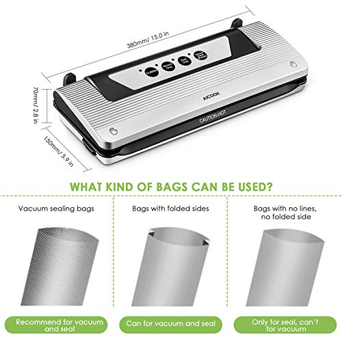 Vacuum Sealer for Food, Aicook 4 in 1 Automatic Food Saver Machine with
