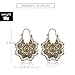 Vintage Mandala Flower Drop Dangle Earring for Women Girl Tribal Hollow Floral Pendant Earrings (Gold)