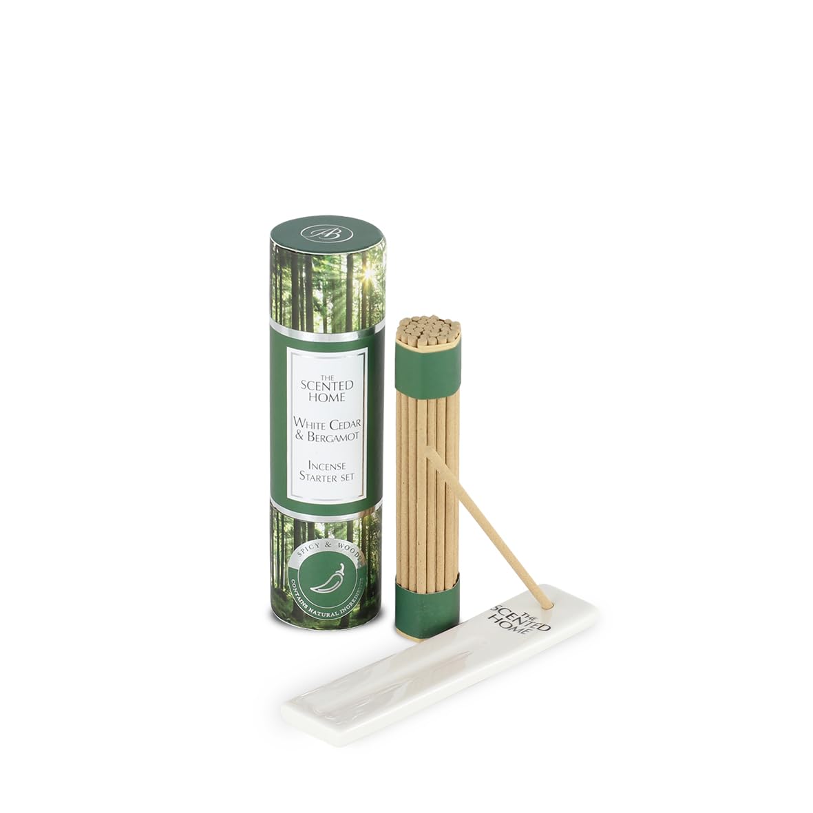 ASHLEIGH & BURWOOD White Cedar & Bergamot Mini Incense Set 37 premium-quality miniature incense sticks, one miniature ceramic holder