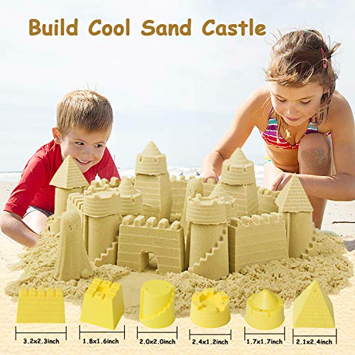 MEIGO Beach Sand Toys - Toddler Outdoor Pool Bath Play Set Soft Plastic Sandbox Toys with Models and Molds Bucket Shovel Rake Mesh Bag for Baby Kids (18pcs)