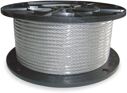1/4 inch Galvanized Steel Cable 7 x 19 250 feet long f/ Winch Lifting