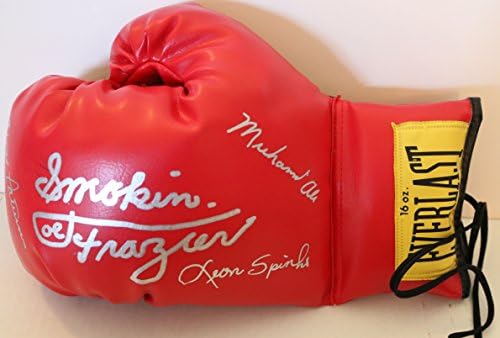 Muhammad Ali, Floyd Patterson, Leon Spinks & Joe Frazier Signed Autographed Everlast Boxing Glove - COA Matching Holograms