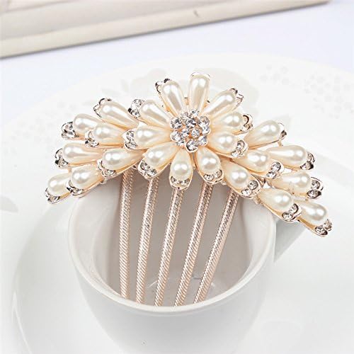 Rhinestones Women Bridal Hairpin Headdress Simulated Pearl Hair Accessories For Weddings Crystal Hair Comb Jewelry 15