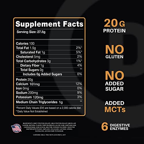 Devotion Nutrition Protein Powder Blend Gluten Free, Keto Friendly, No Added Sugars 2g MCTs