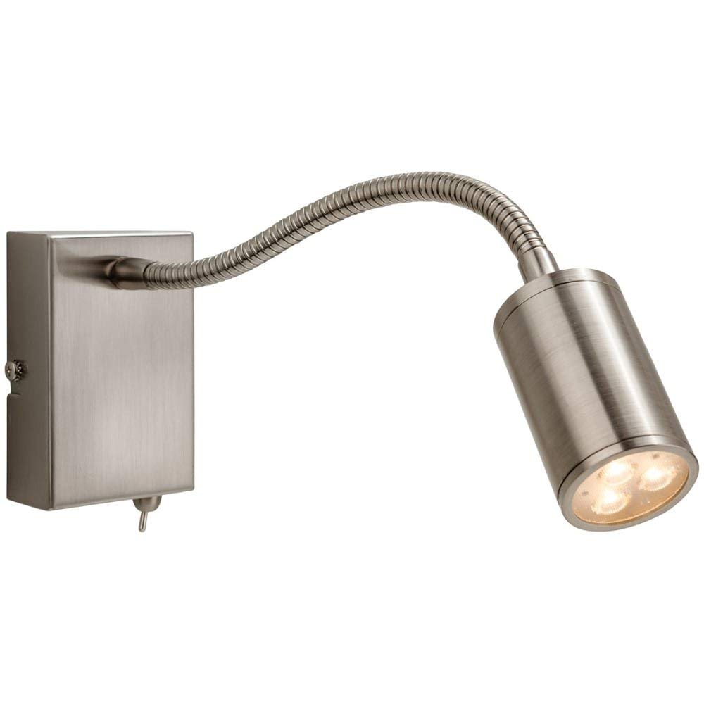 Firstlight Products Orion LED Flexi Wall Light (Switched), Metal, 4 W, Brushed Steel