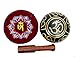 Yoga Meditation Om Peace Singing Bowl/Red Velvet OM Cushion/Wooden Mallet Set