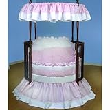 Baby Doll Bedding  Regal Round Crib Bedding Set, Pink