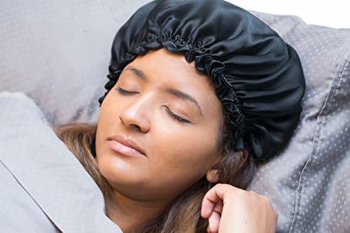 Luxx Silk Premium Double Layer Silk Sleeping Bonnet (black)